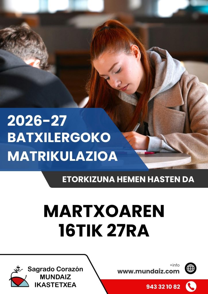 Matriculación Bachillerato 2026-27